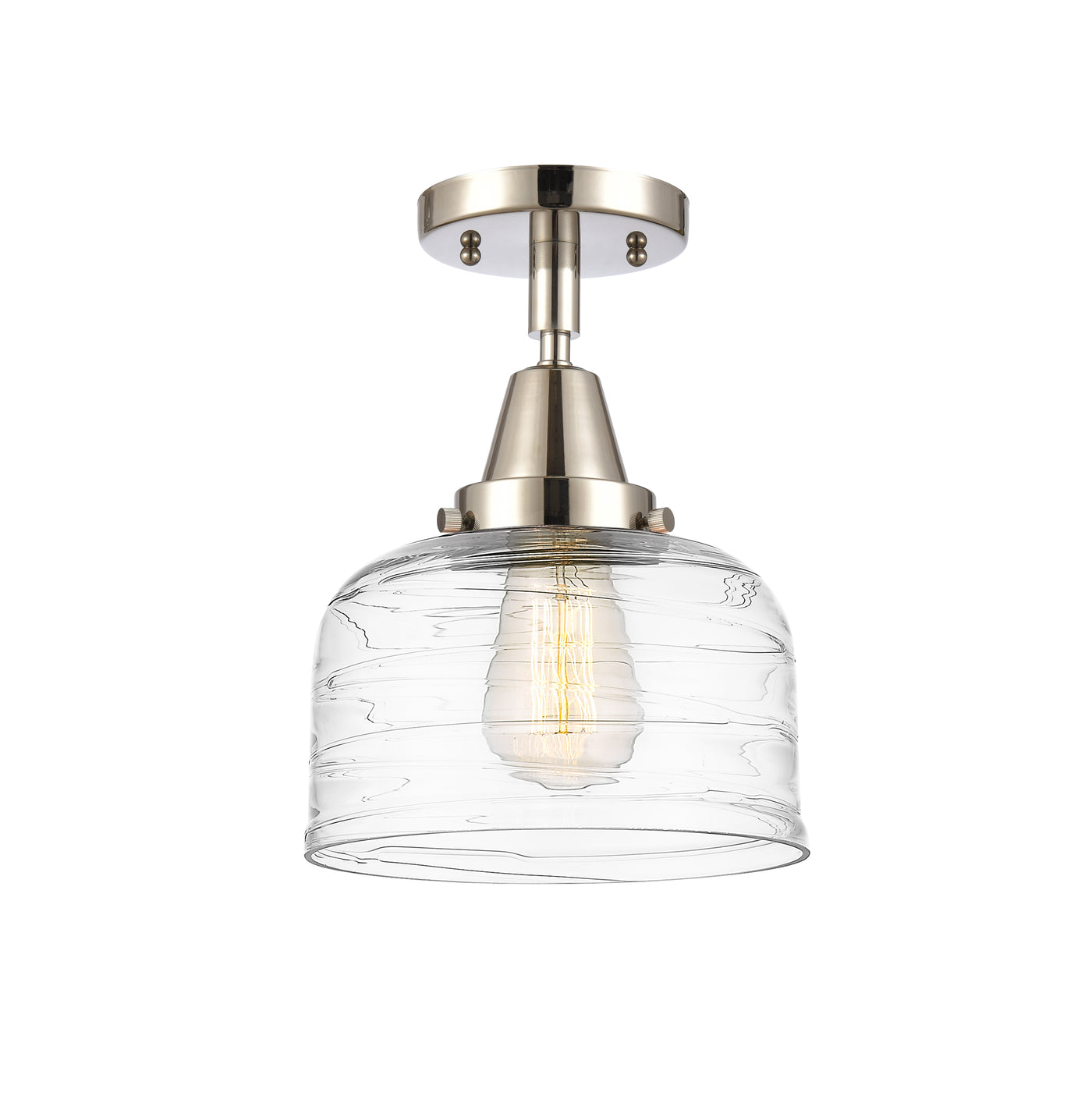 Caden Semi-Flush Mount Satin Nickel Glass