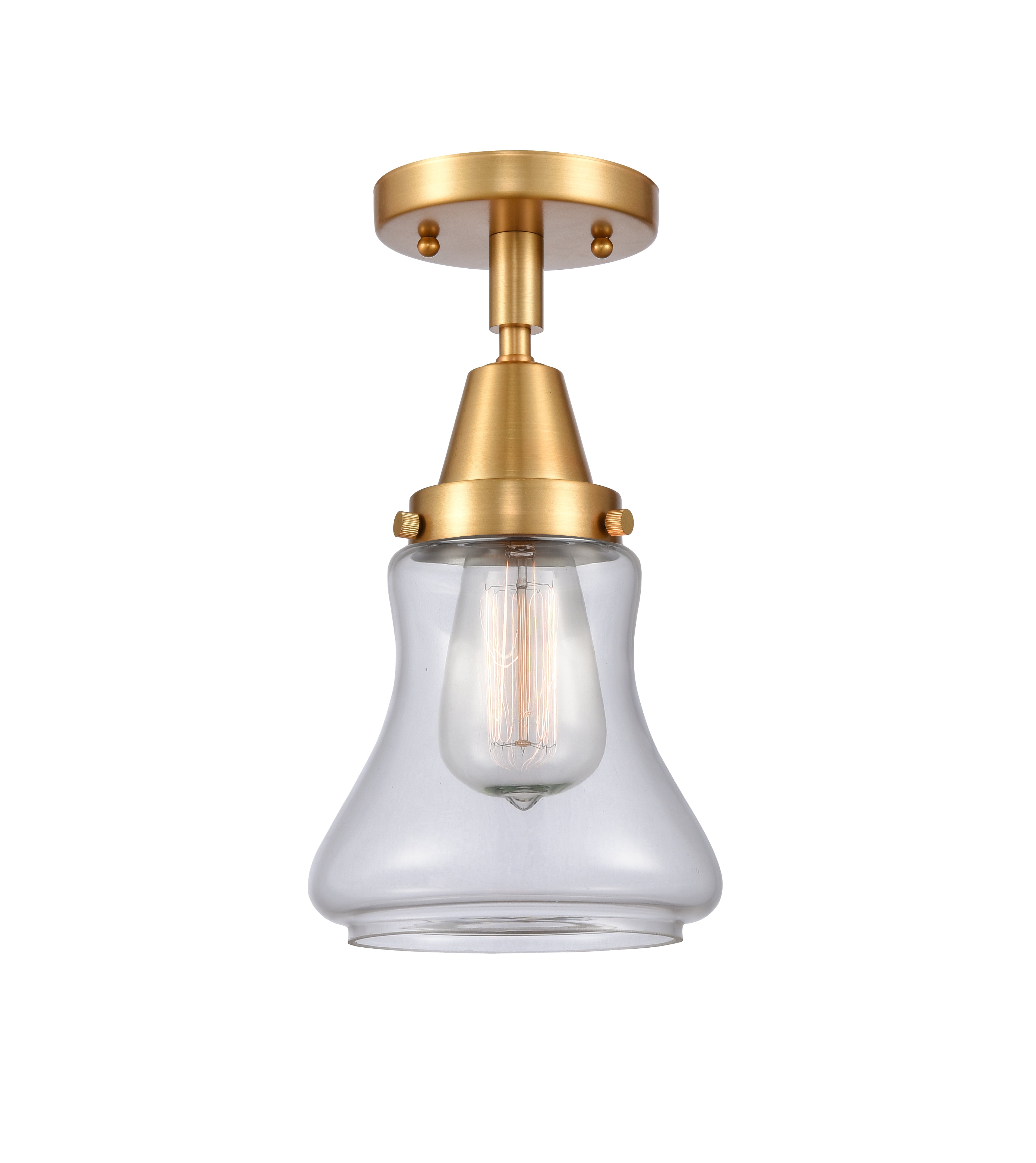 Caden Semi-Flush Mount Seedy Glass Nickel