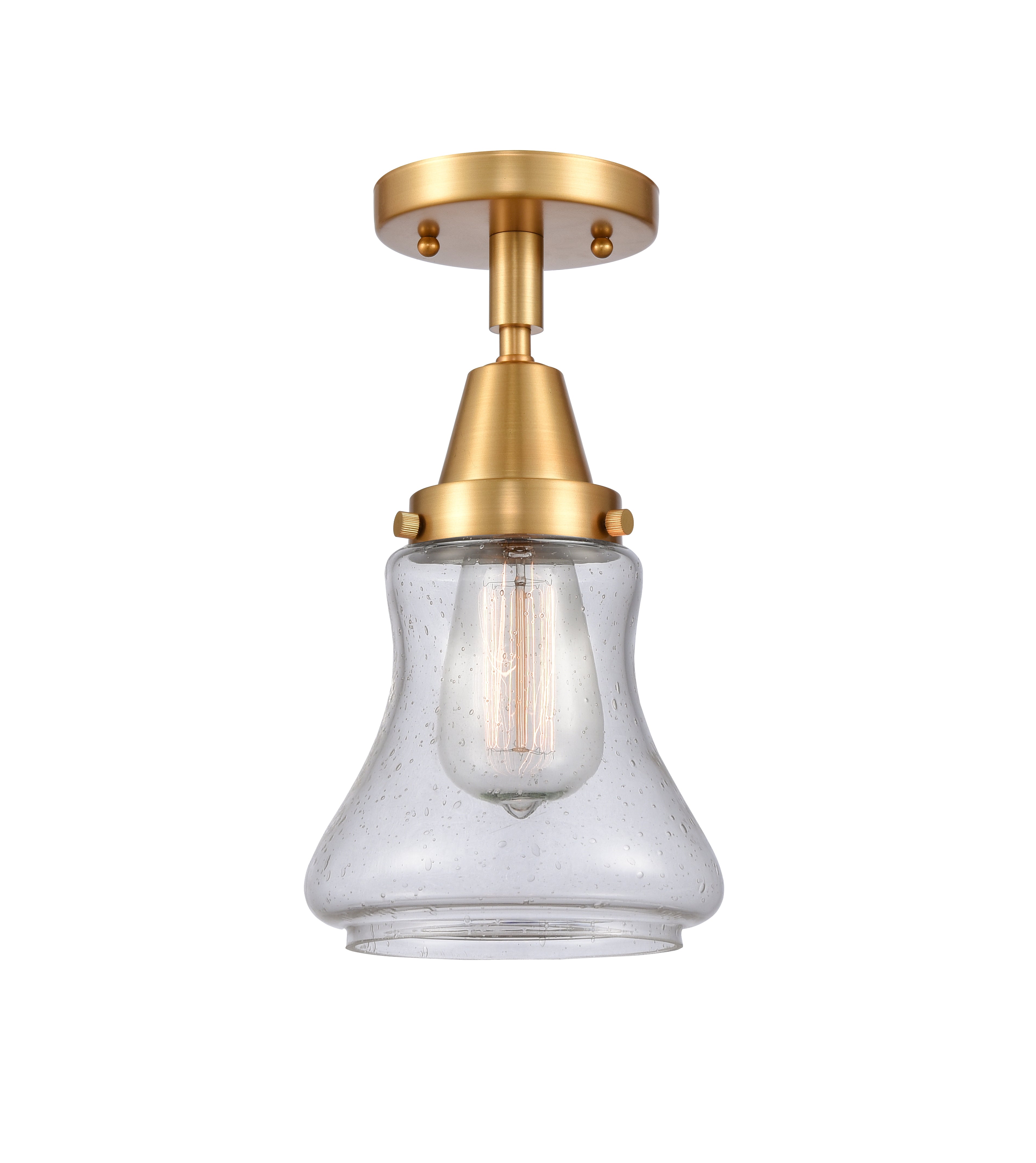 Caden Semi-Flush Mount Seedy Glass Nickel