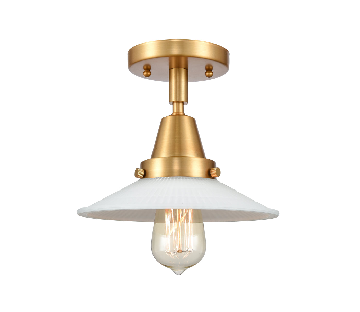 Caden Semi-Flush Mount Brushed Nickel Glass