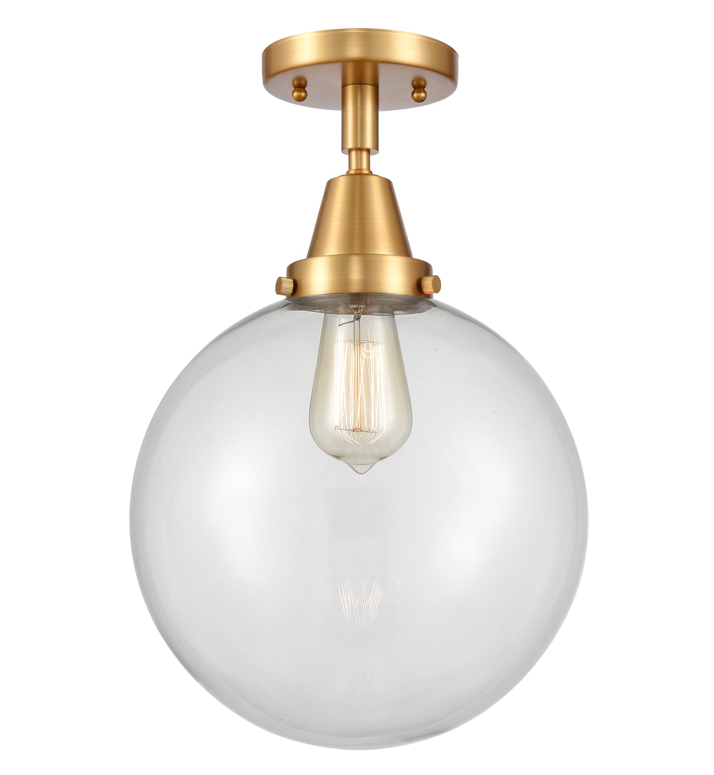 Caden Semi-Flush Mount Brushed Nickel Glass