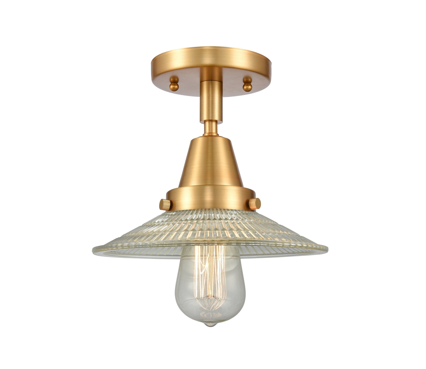 Caden Semi-Flush Mount Brushed Nickel Glass