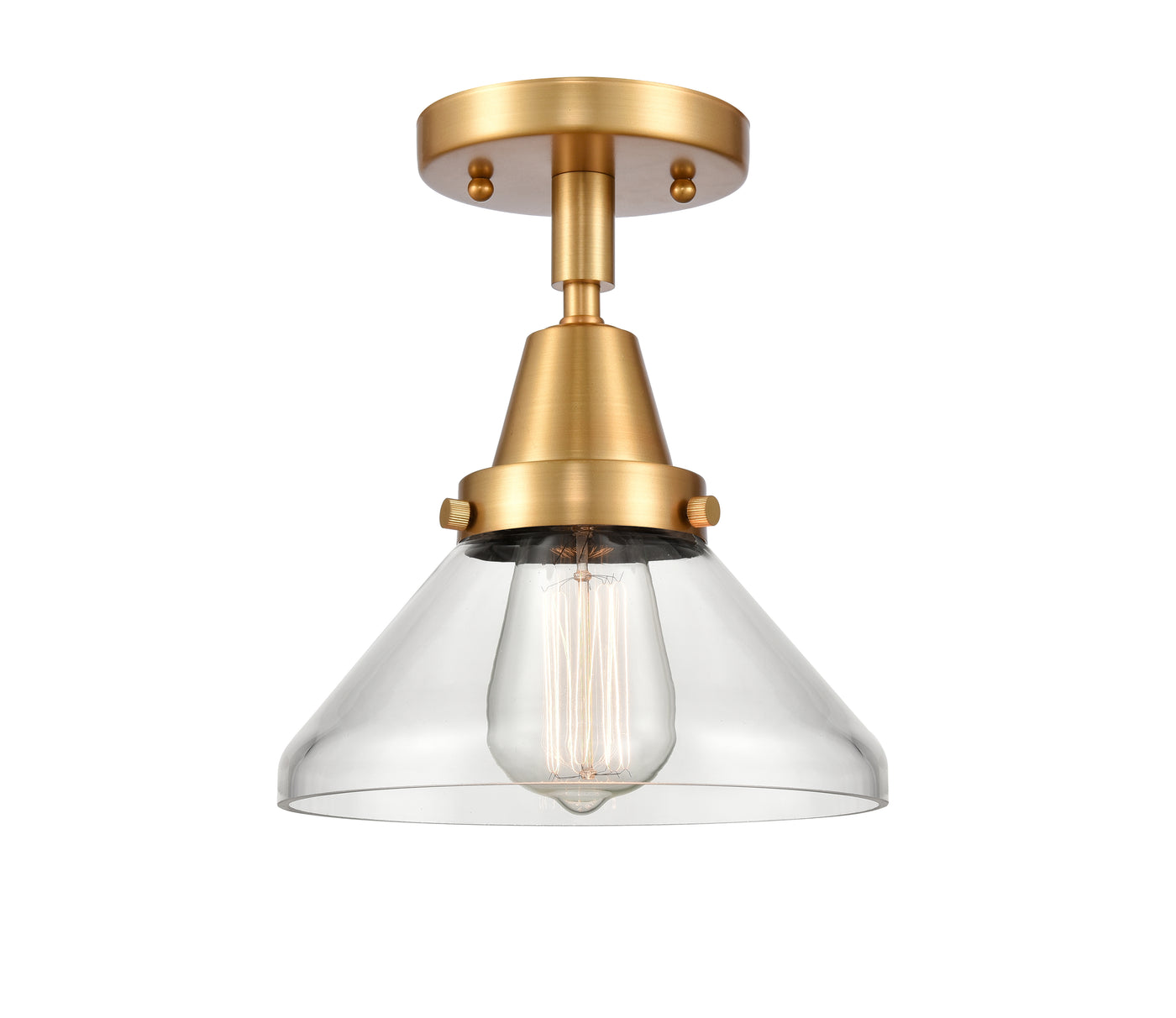 Caden Semi-Flush Mount Brushed Nickel Glass
