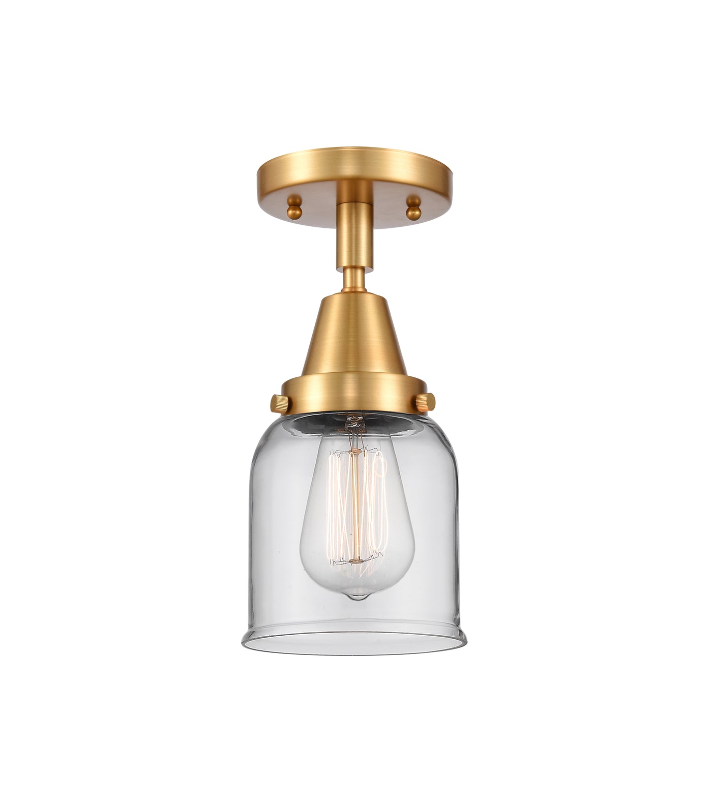 Caden Semi-Flush Mount Glass Steel Nickel