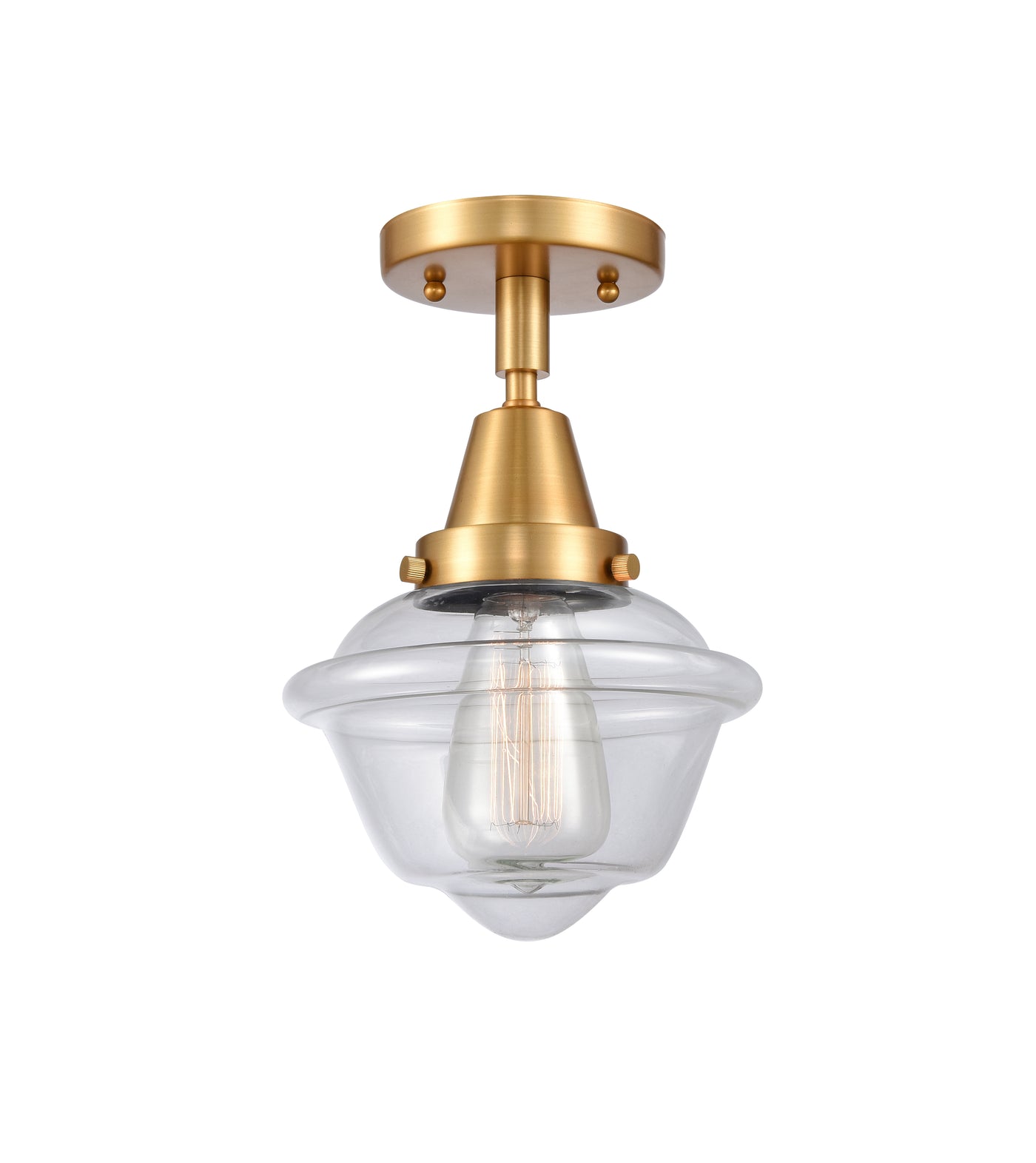 Caden Semi-Flush Mount Brushed Nickel Glass