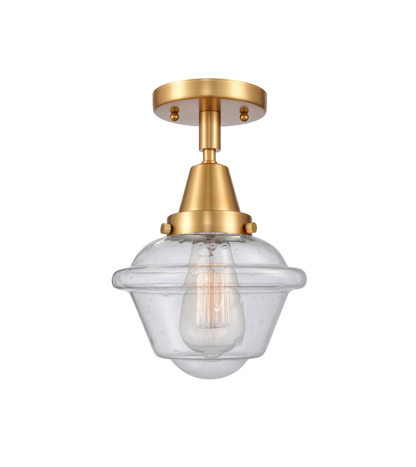 Caden Semi-Flush Mount Brushed Nickel Glass