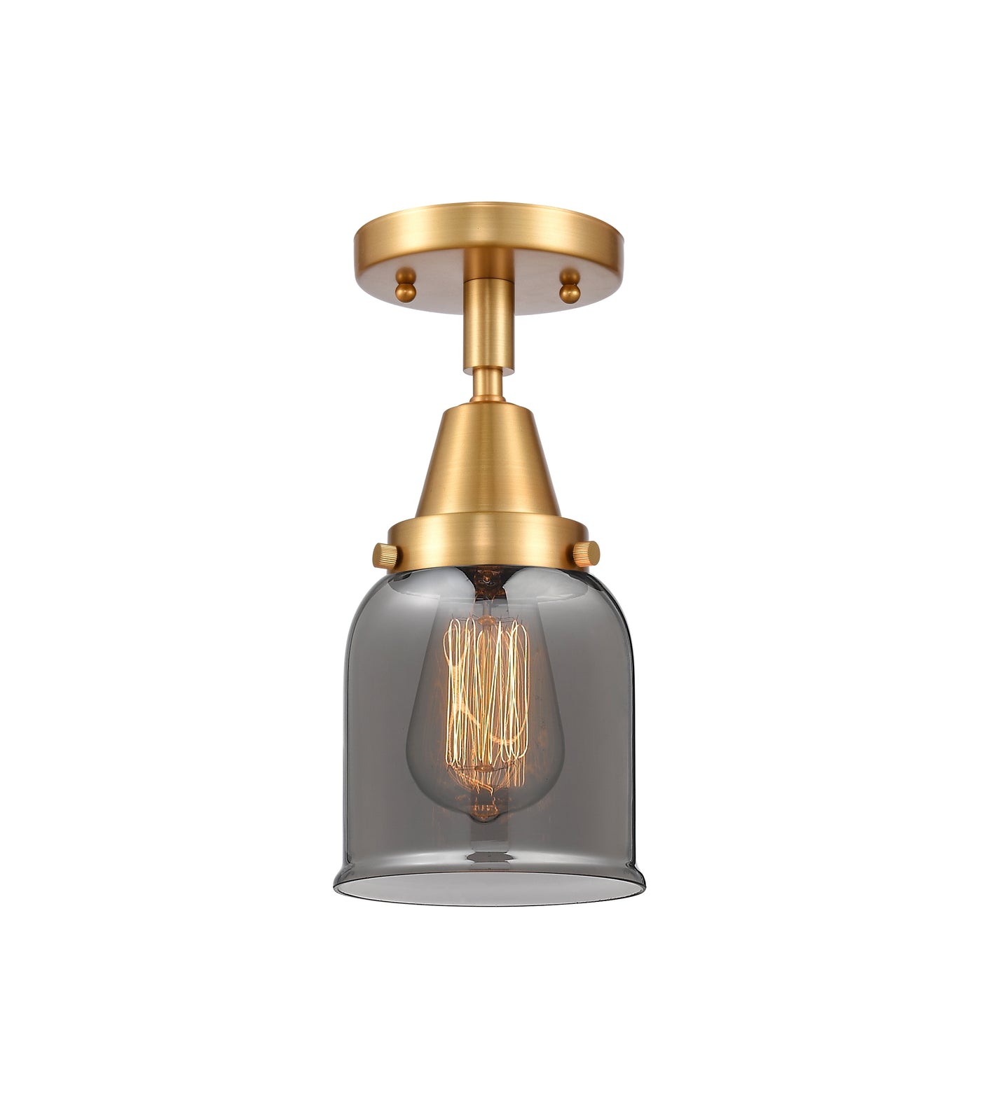 Caden Semi-Flush Mount Glass Steel Nickel