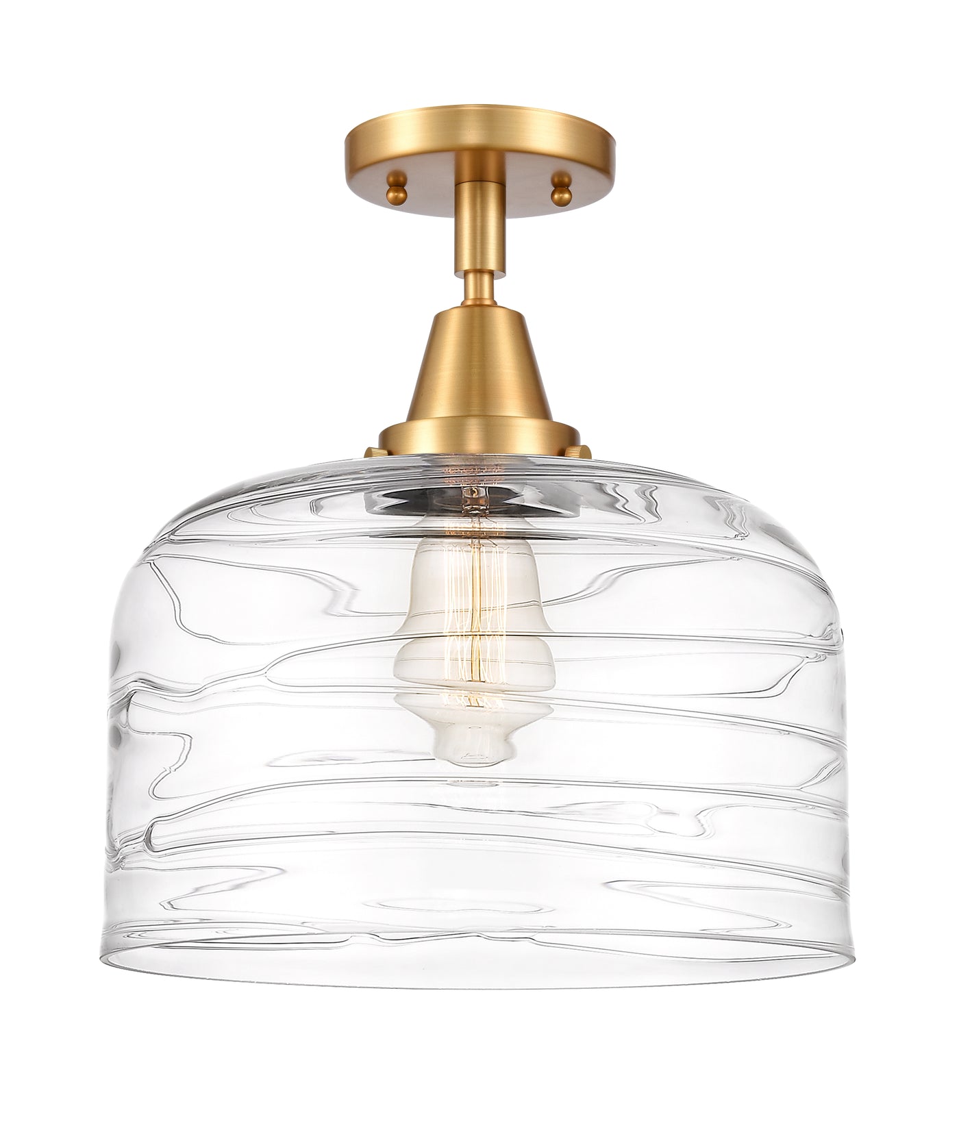 Caden Semi-Flush Mount Brushed Nickel Glass