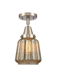 Caden Semi-Flush Mount Satin Nickel Glass