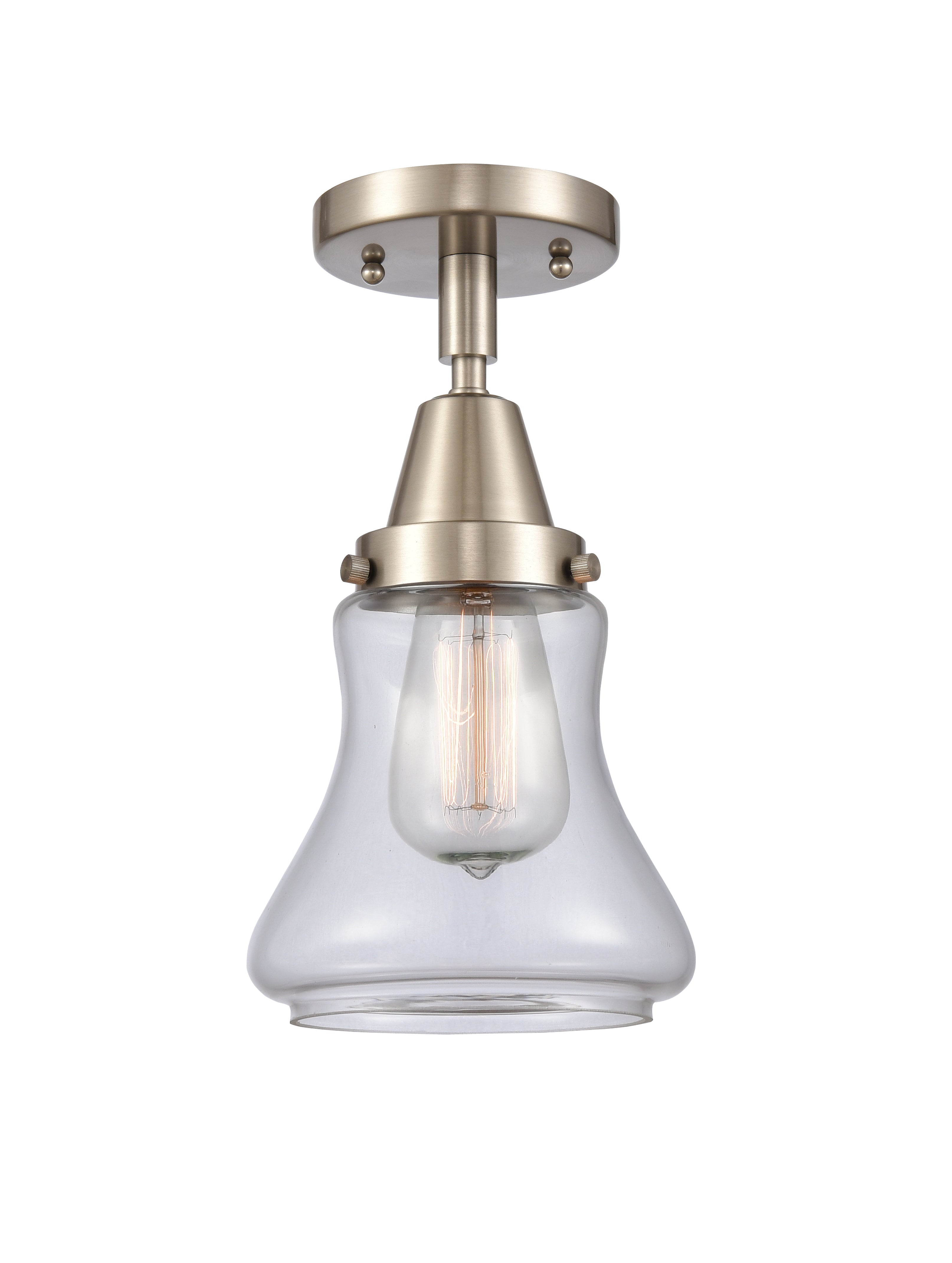 Caden Semi-Flush Mount Seedy Glass Nickel