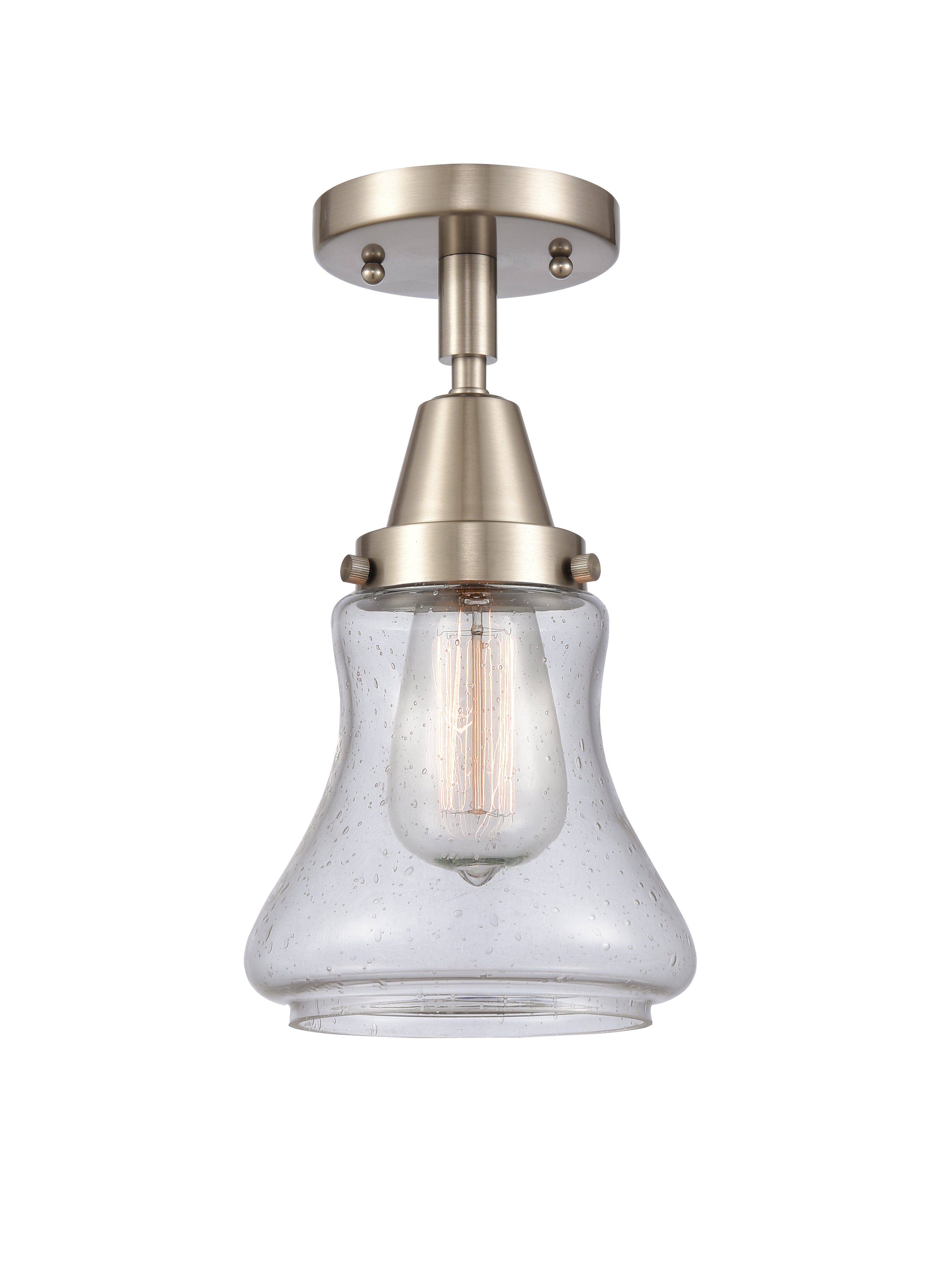 Caden Semi-Flush Mount Seedy Glass Nickel