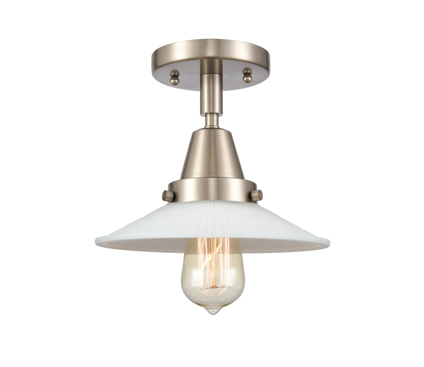Caden Semi-Flush Mount Brushed Nickel Glass