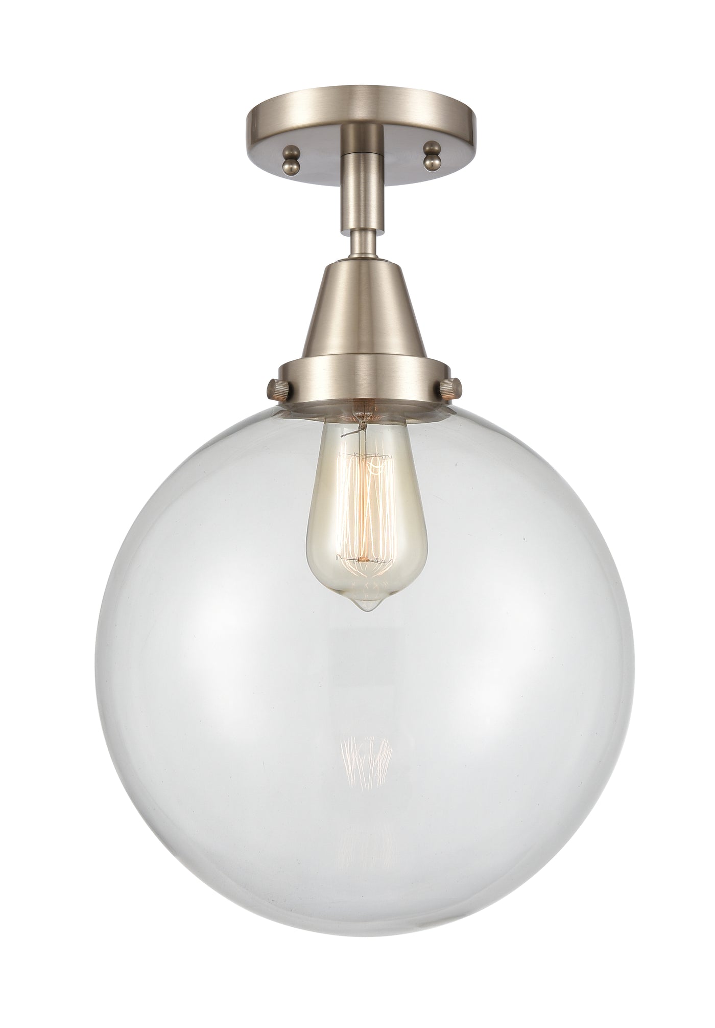 Caden Semi-Flush Mount Brushed Nickel Glass