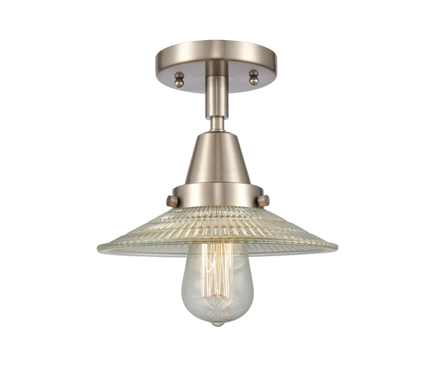 Caden Semi-Flush Mount Brushed Nickel Glass