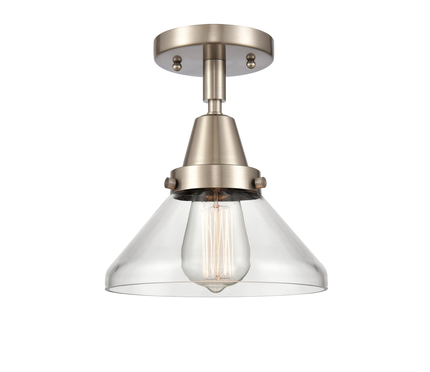 Caden Semi-Flush Mount Brushed Nickel Glass