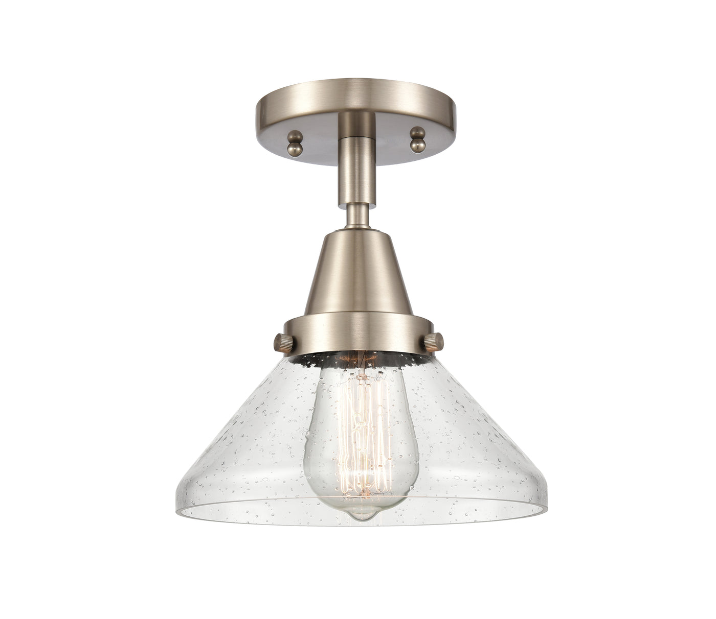 Caden Semi-Flush Mount Brushed Nickel Glass