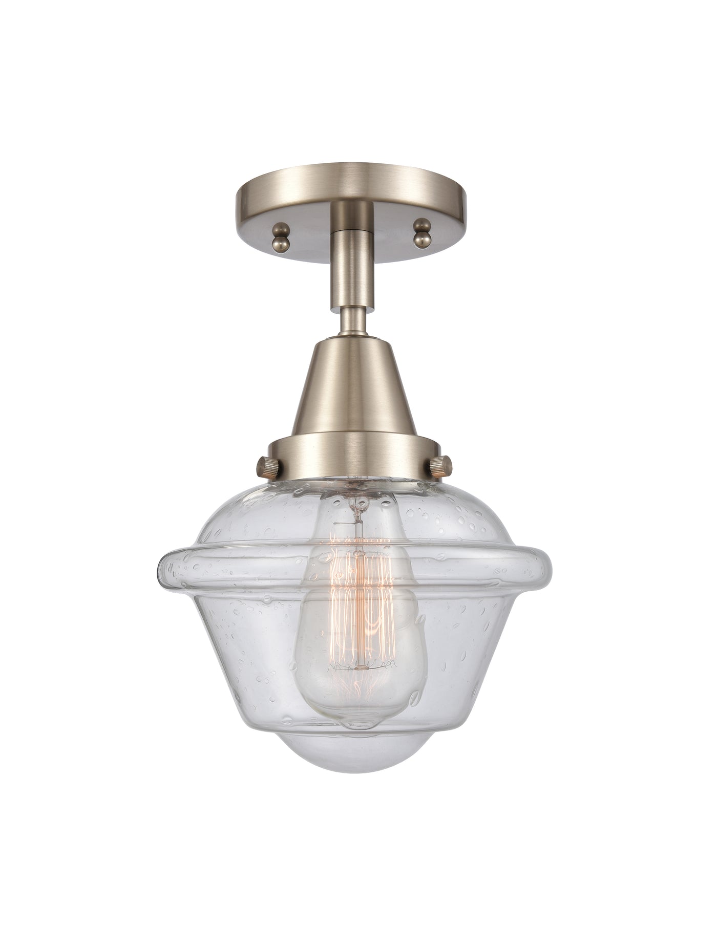 Caden Semi-Flush Mount Brushed Nickel Glass