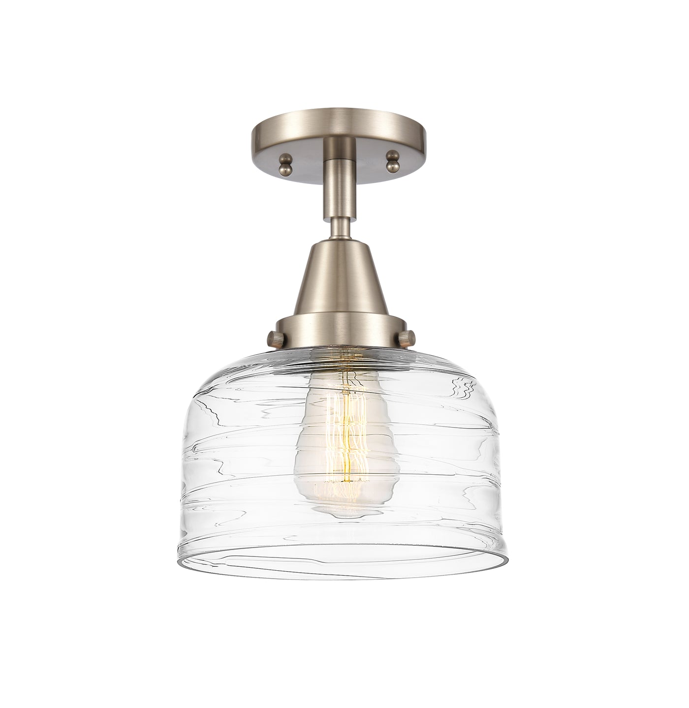 Caden Semi-Flush Mount Satin Nickel Glass