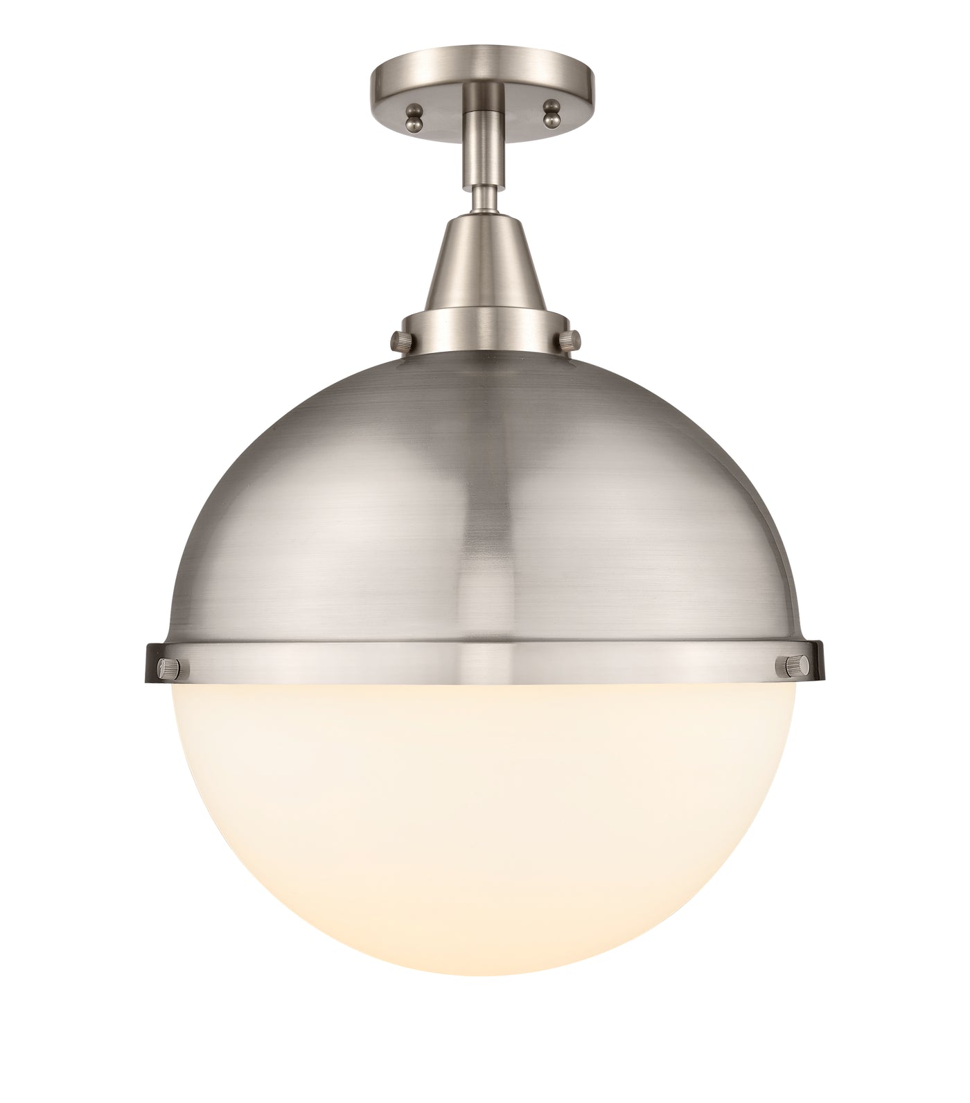 Caden Semi-Flush Mount Brushed Nickel Glass