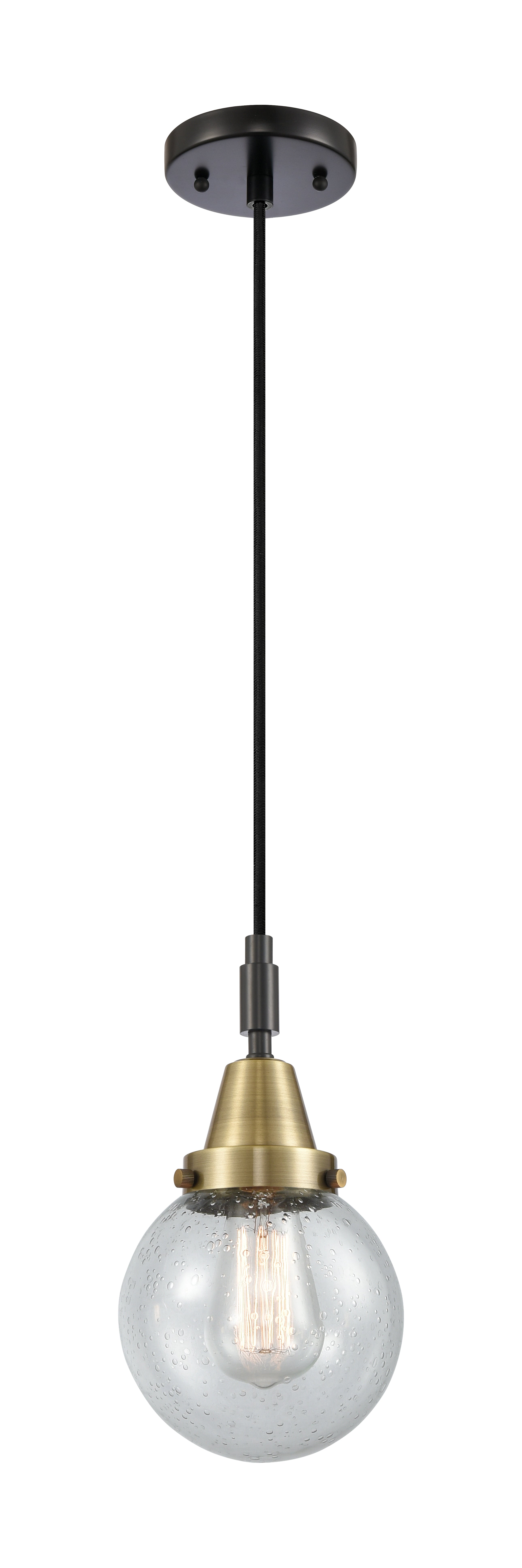 Caden Mini Pendant Brass Glass 6 Inch