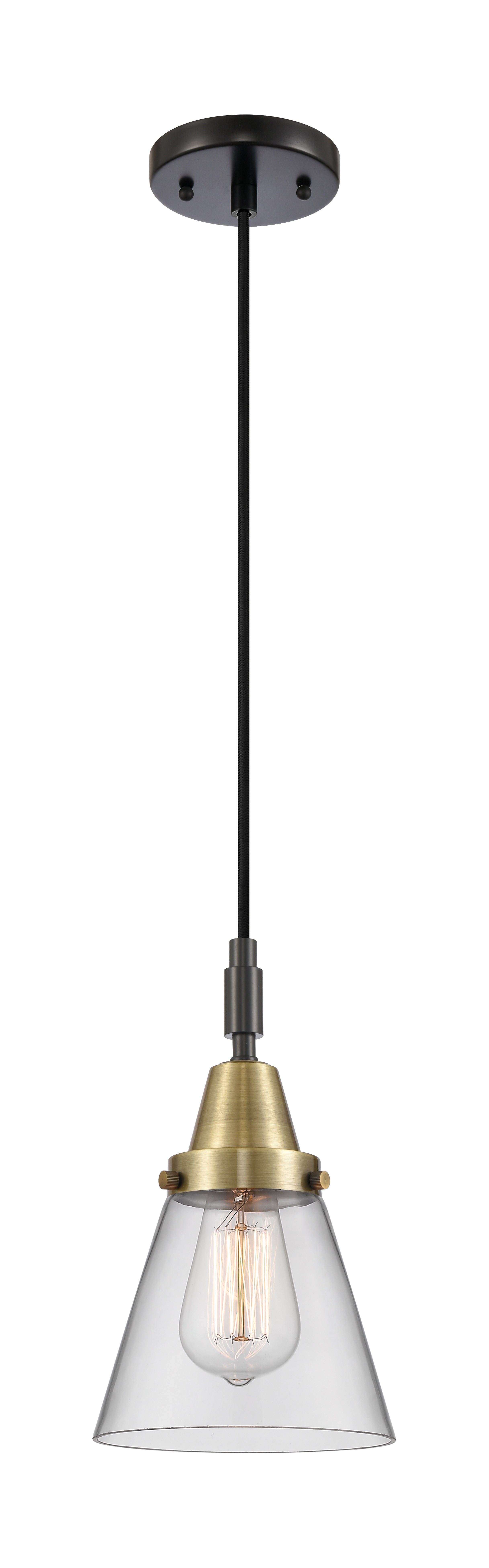 Caden Mini Pendant Antique Brass Glass Steel