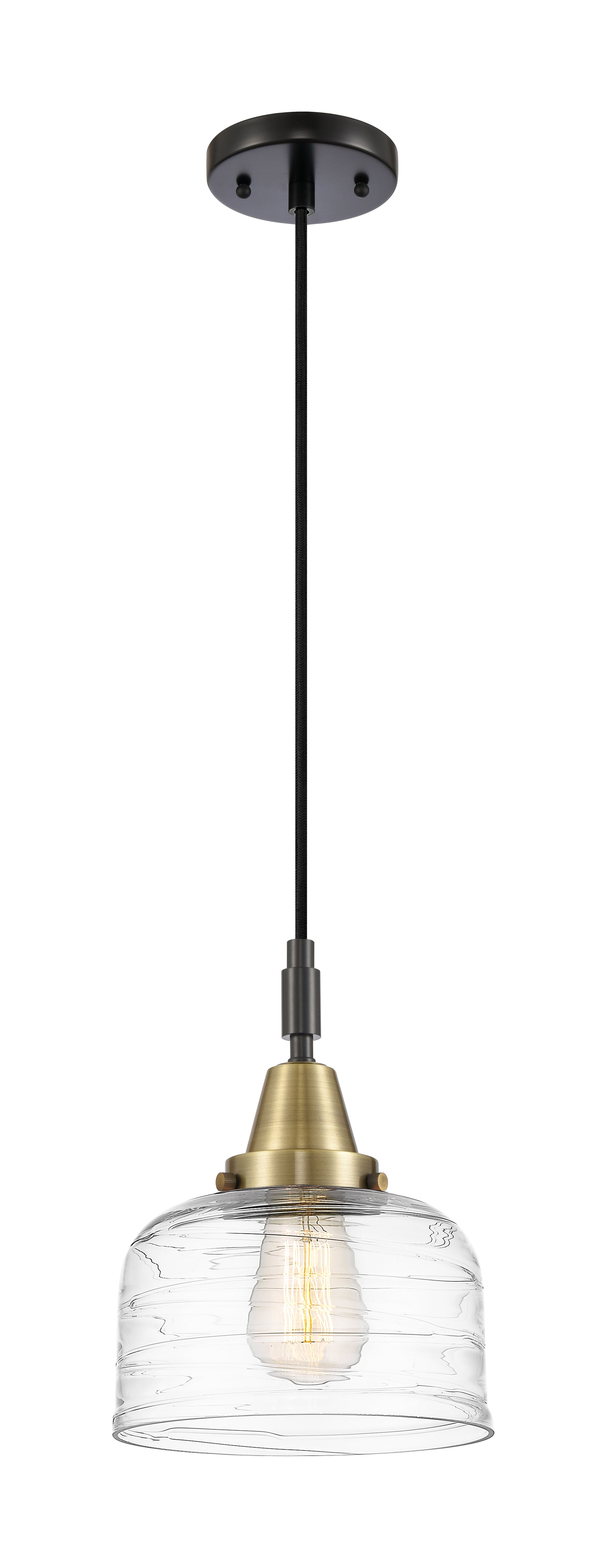 Caden Mini Pendant Glass Steel Antique Brass