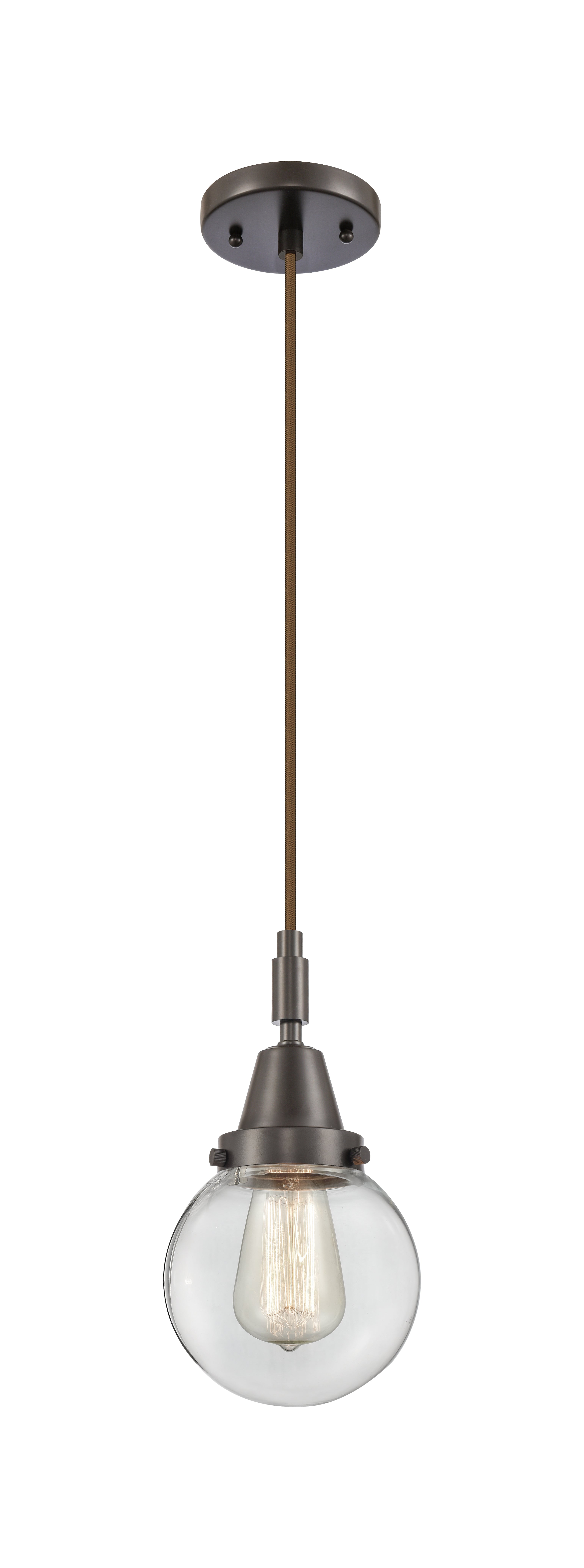 Caden Mini Pendant Brass Glass 6 Inch