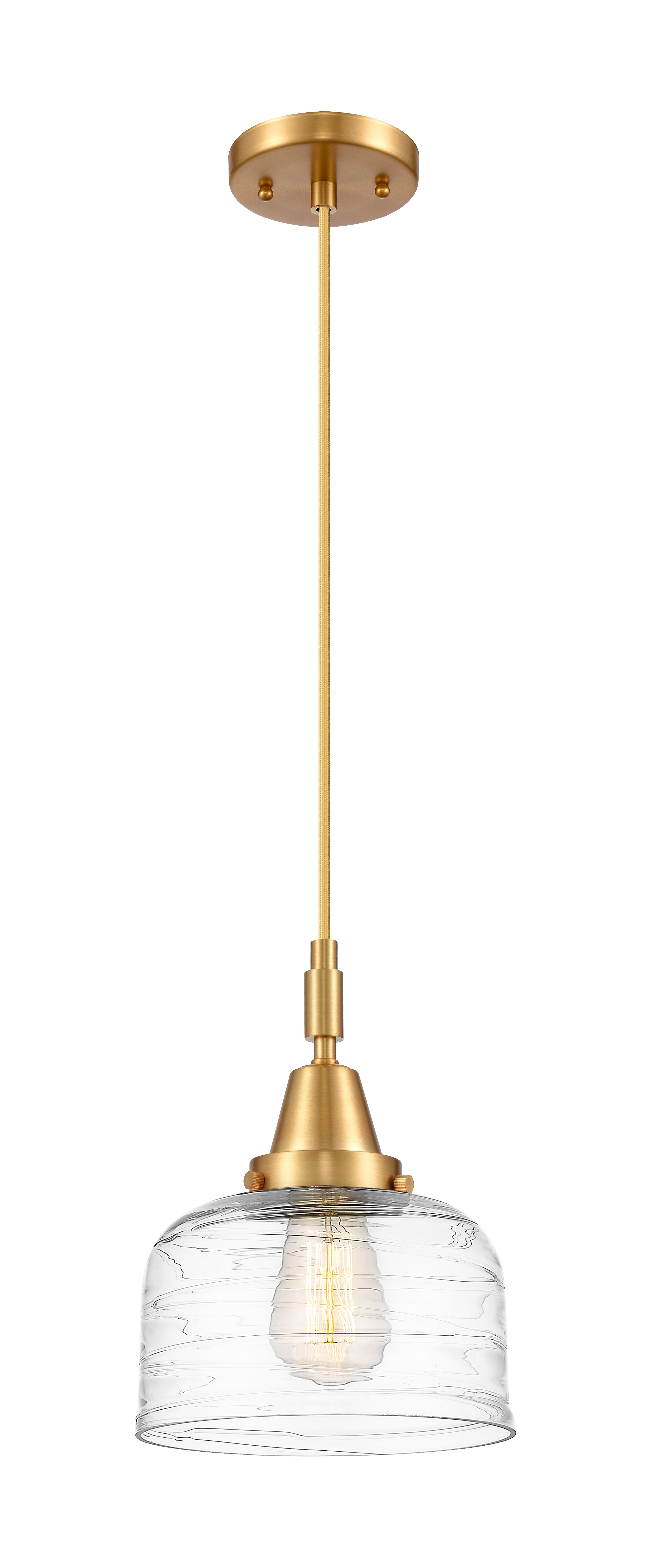 Caden Mini Pendant Glass Steel Antique Brass