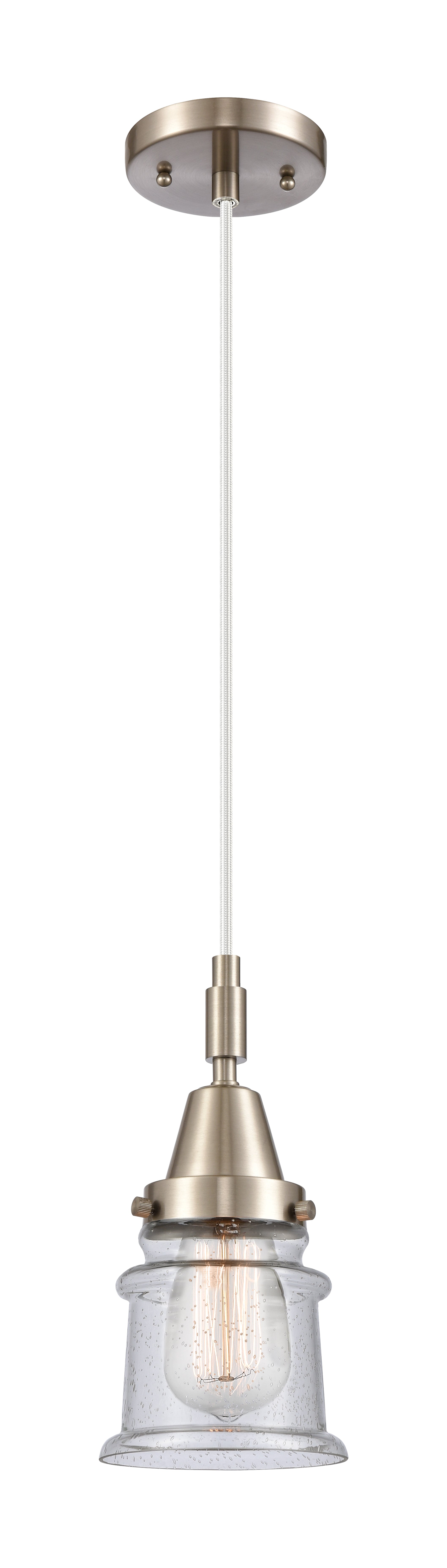 Caden Mini Pendant Glass Steel Antique Brass