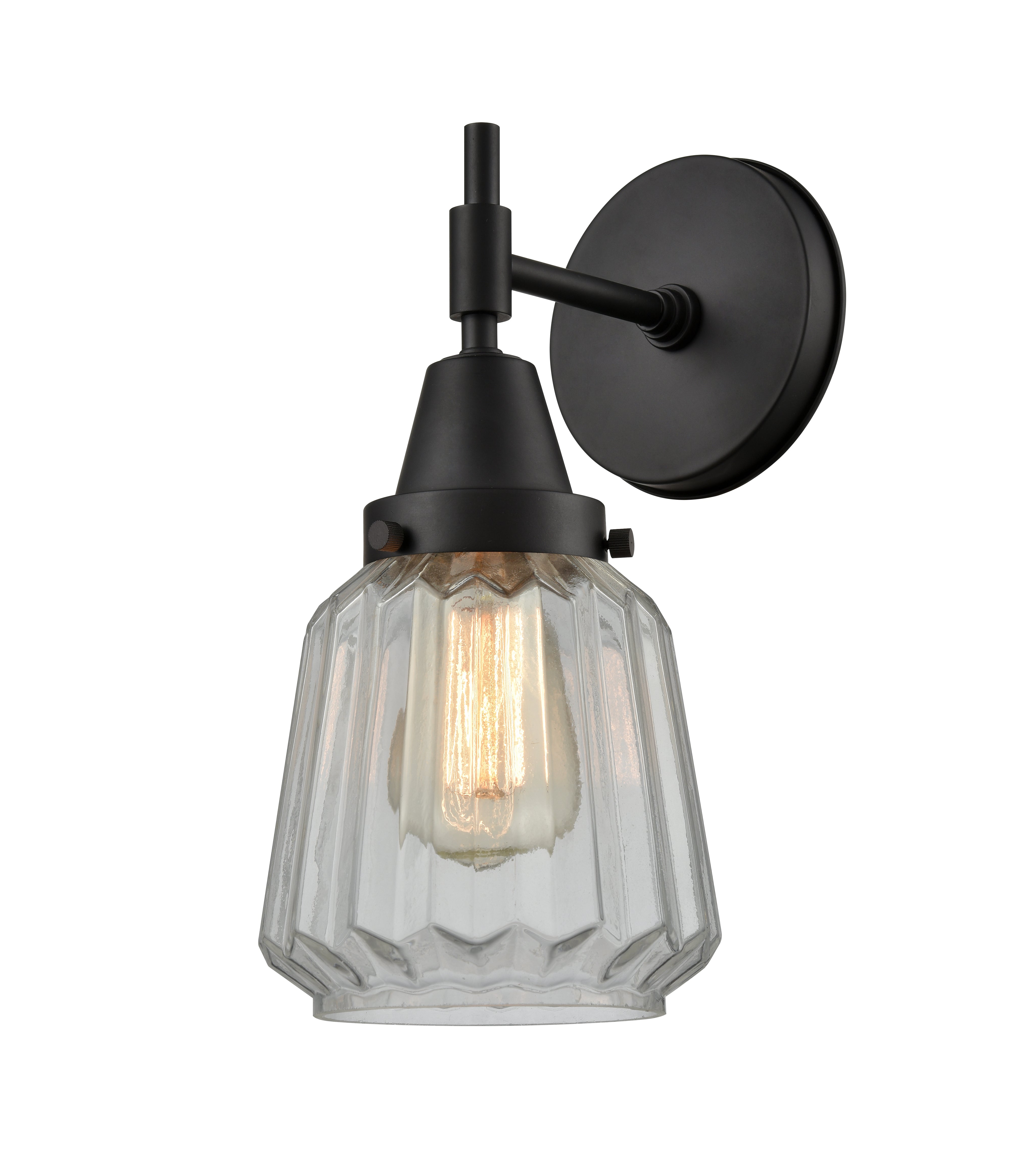 Caden Sconce Glass Steel 12 Inch