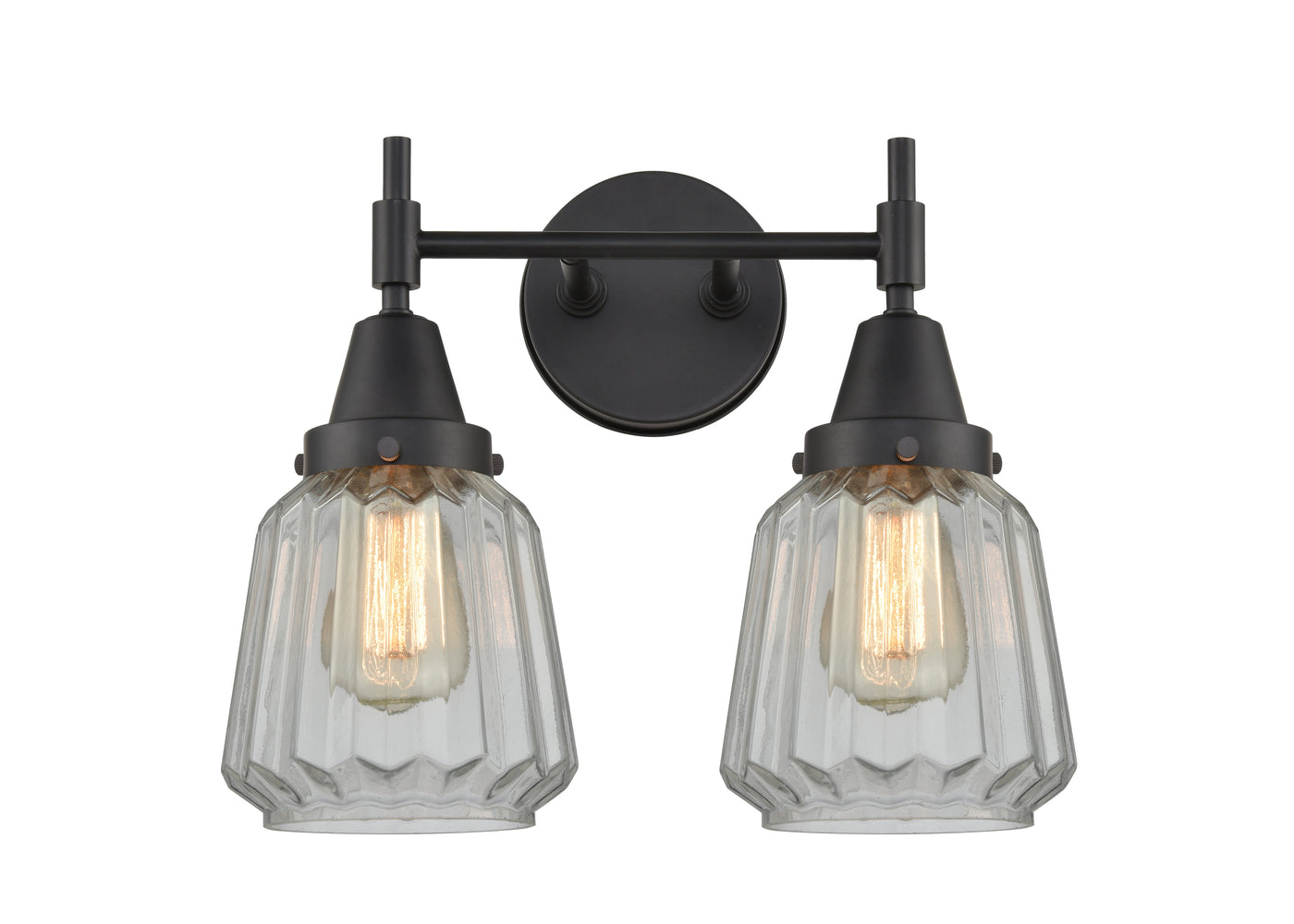 Caden Bath Vanity Light Glass Steel Finish
