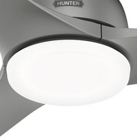 52 inch Gallegos Matte Silver Damp Rated Ceiling Fan with LED Light Kit and Wall Control