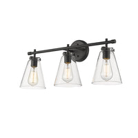 26'' Aliza Matte Black 3 Light Bath Vanity