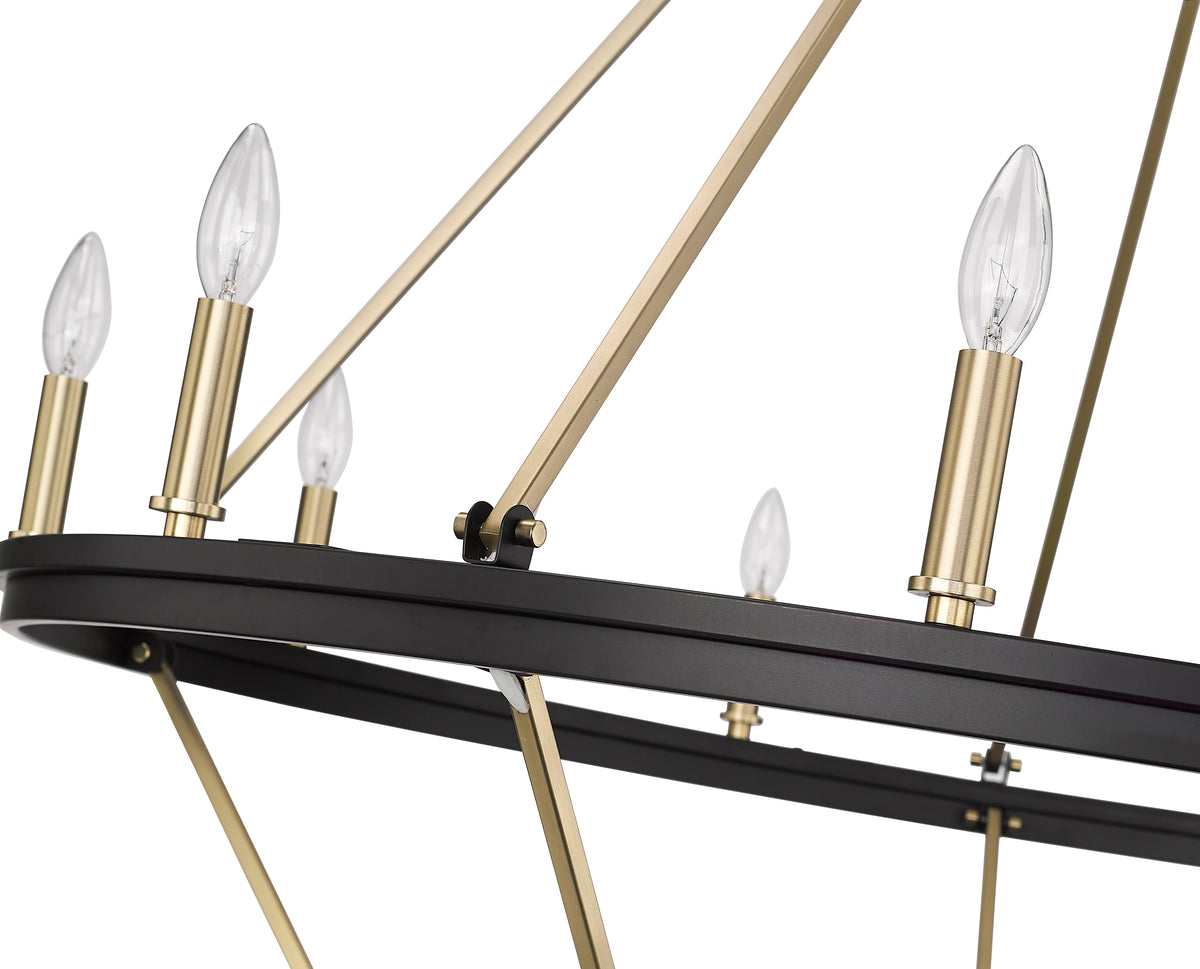 48.5'' Carruth Matte Black/Modern Gold 15 Light Chandelier