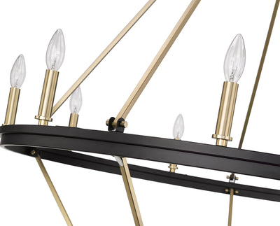 48.5'' Carruth Matte Black/Modern Gold 15 Light Chandelier