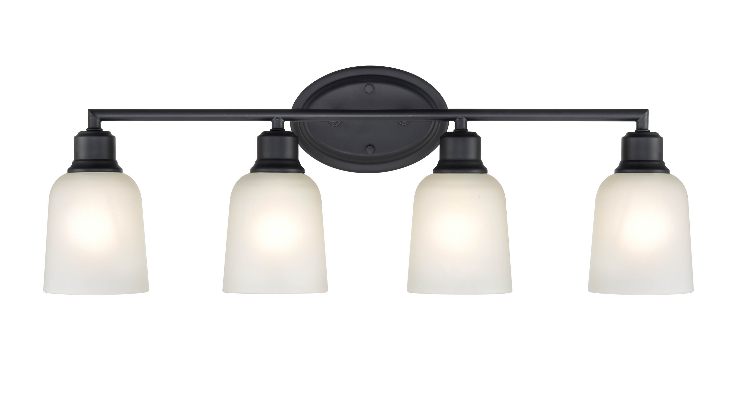 28'' Amberle Matte Black 4 Light Bath Vanity