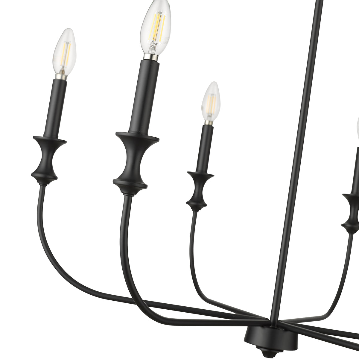 25'' Savanne Matte Black 6 Light Chandelier