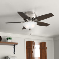 42 inch Newsome Brushed Nickel Low Profile Ceiling Fan with LED Light Kit and Pull Chain