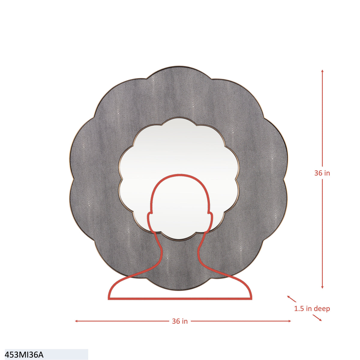 Scallop 36-in Wall Mirror