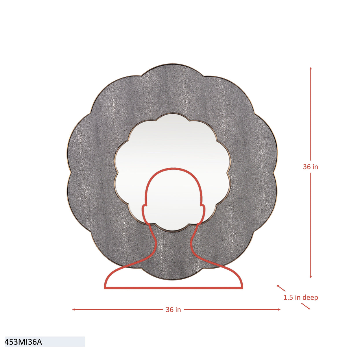 Scallop 36-in Wall Mirror