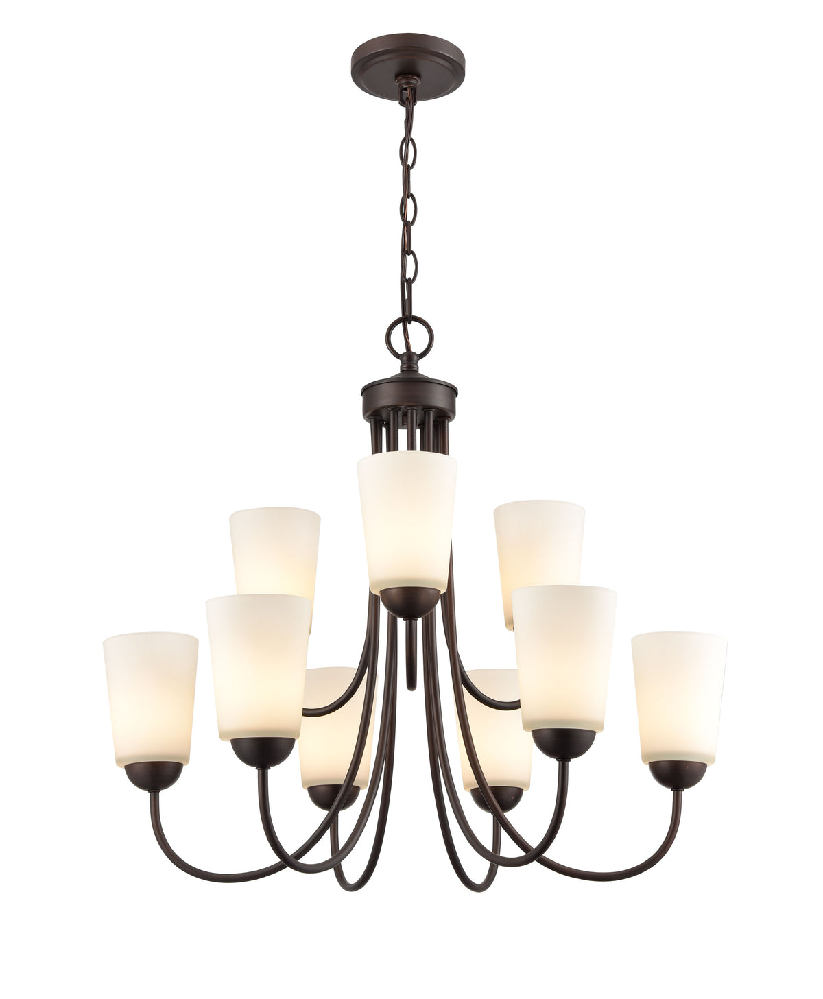 23.25'' Ivey Lake Rubbed Bronze 9 Light Chandelier