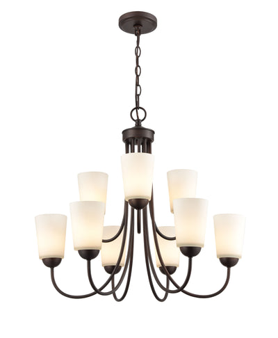 23.25'' Ivey Lake Rubbed Bronze 9 Light Chandelier