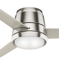 Casablanca 54 inch Commodus Brushed Nickel Low Profile Ceiling Fan with LED Light Kit and Wall Control
