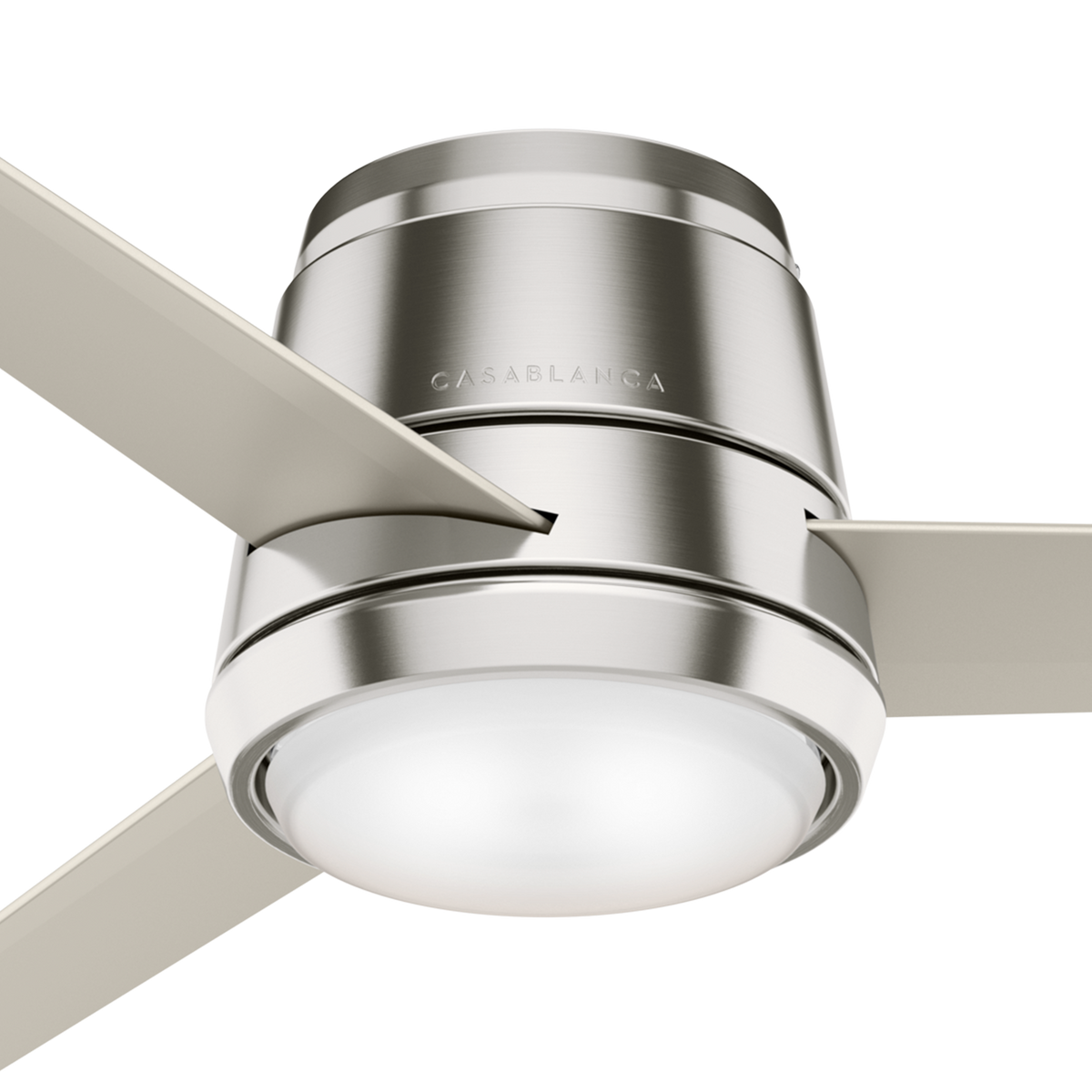 Casablanca 54 inch Commodus Brushed Nickel Low Profile Ceiling Fan with LED Light Kit and Wall Control