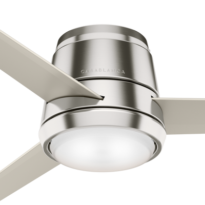 Casablanca 54 inch Commodus Brushed Nickel Low Profile Ceiling Fan with LED Light Kit and Wall Control