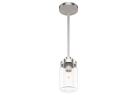 Devon Park 4.5-inch 1-light Brushed Nickel Pendant with Clear Glass