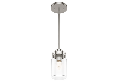 Devon Park 4.5-inch 1-light Brushed Nickel Pendant with Clear Glass