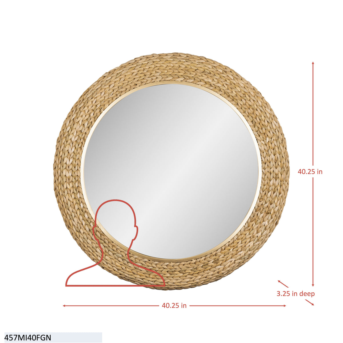 Athena 40-in Round Wall Mirror