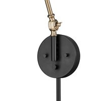 7.25'' Evonne Matte Black/Vintage Brass 1 Light Swing Arm Sconce