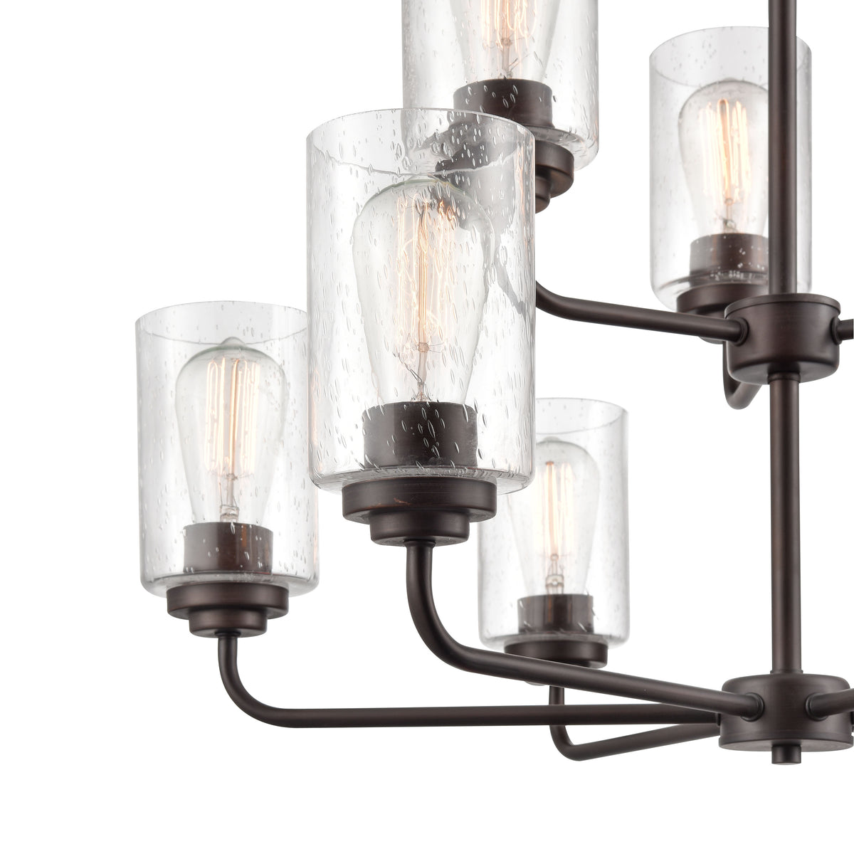 26.75'' Moven Rubbed Bronze 9 Light Chandelier